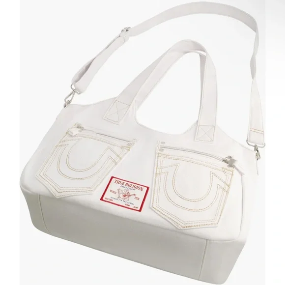 True Religion White Tote Bag - Picture 1 of 4